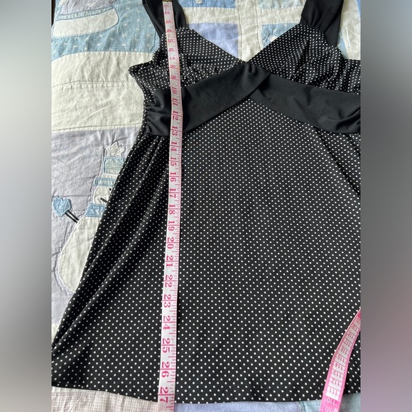 Vintage Black and White Polka Dot Baby Doll Sleeveless Shirt Mini Dress Medium - Picture 5 of 11